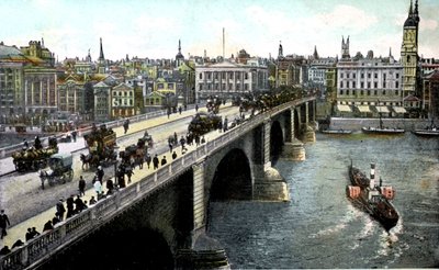 London Bridge efter udvidelsen i 1904, London, 20. århundrede af Unbekannt