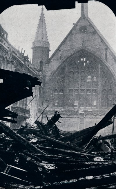 Londons Guildhall efter branden den 29. december 1940 af Unbekannt