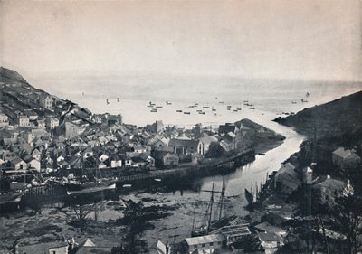 Looe - Udsigt fra bakkerne, viser flodmundingen, 1895 af Unbekannt