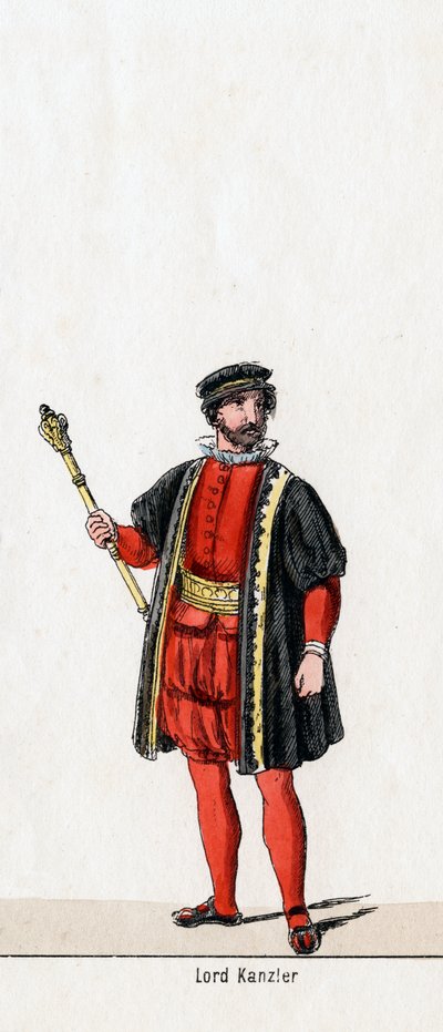 Lord Chancellor, kostumedesign til Shakespeares skuespil, Henry VIII, 1800-tallet af Unbekannt