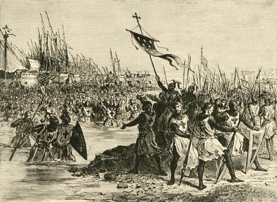Ludvig IX. Landgang i Egypten, 1249, 1890. af Unbekannt