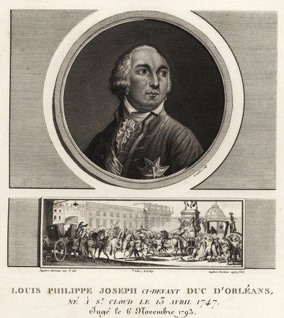 Louis Philippe II, hertug af Orleans (1747-1789), fransk hertug guillotineret under terrorens regeringstid af Unbekannt