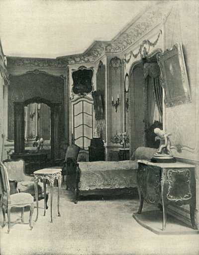 Ludvig XVs sengekammer, udført af Maison Soubrier, 1903. af Unbekannt