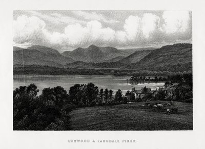 Lowwood og Langdale Pikes, Lake District, Cumbria, 1896 af Unbekannt