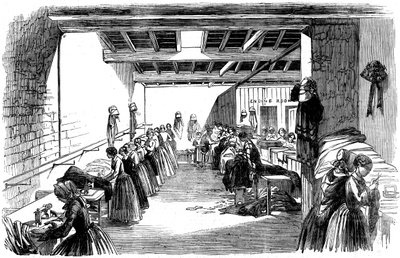 Maskinrum i en dampsyfabrik, 1854 af Unbekannt