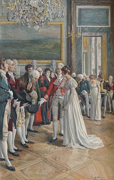 Madame Bonaparte modtager ambassadører ved Tuilerierne, 1896 af Unbekannt