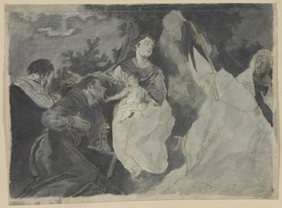 Madonna og barn med hellige, 1700-tallet. af Unbekannt