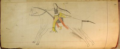 Maffet Ledger: Mounted Indian, ca. 1874-81. af Unbekannt