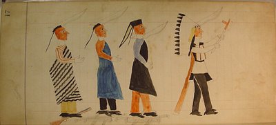 Maffet Ledger: Tre indianere efter en høvding, ca. 1874-81. af Unbekannt