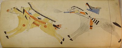 Maffet Ledger: To beredne indianere, ca. 1874-81. af Unbekannt