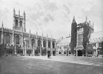 Magdalen College-Cloister og Bell and Founders Towers, c1896 af Unbekannt