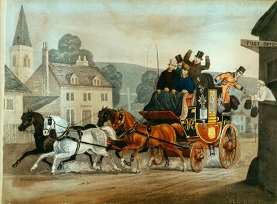 Postvogn på Bath to London-kørslen, c1840 af Unbekannt