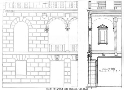 Hovedindgang og loggia på 38 Street, Fraternity Clubs Building, New York City, 1924 af Unbekannt