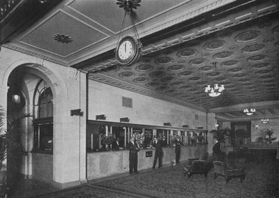 Hovedkontor ved siden af indgangslobbyen, Roosevelt Hotel, New York City, 1924 af Unbekannt