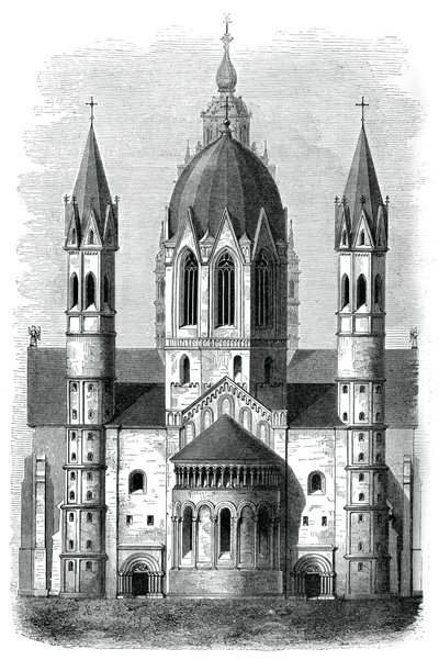 Mainz katedral, Rhinen, Tyskland, 12. og 13. århundrede, 1870 af Unbekannt