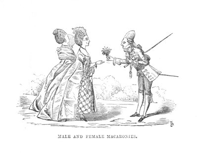 Mandlige og kvindelige makaronier, c1870 af Unbekannt