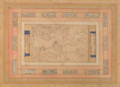 Man with a Ram, Folio fra Bellini Album, ca. 1600. af Unbekannt