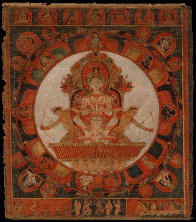 Mandala af Chandra, Månens Gud, slutningen af det 14.-begyndelsen af det 15. århundrede. af Unbekannt