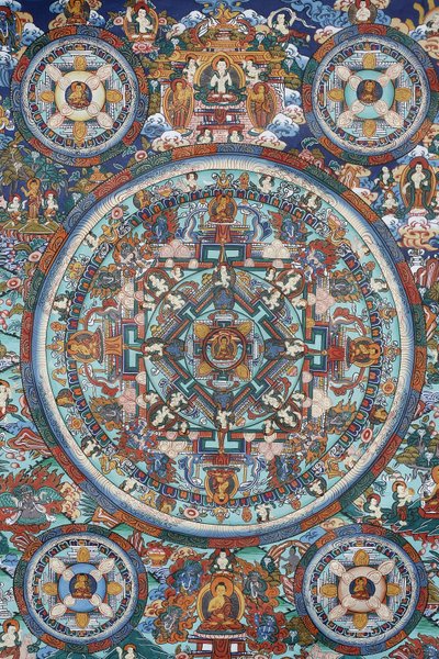 Mandalo Tibetan Thangka, Bhaktapur, Nepal af Unbekannt