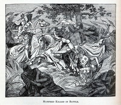 Manfred dræbt i kamp, 1882 af Unbekannt