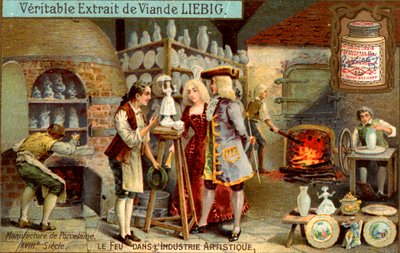Fremstilling af porcelæn i det 18. århundrede, ca. 1900 af Unbekannt