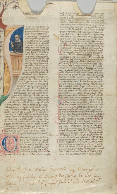 Manuskriptblad, 1300-tallet. af Unbekannt