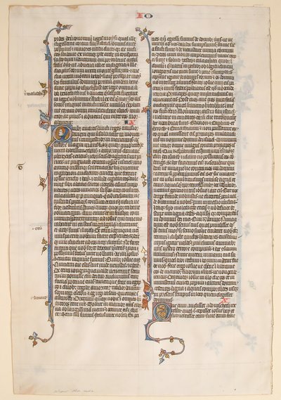 Manuskriptblad fra en bibel, ca. 1280-1300. af Unbekannt