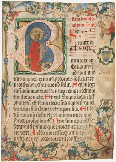 Manuskriptblad fra et Missal, østrigsk, slutningen af det 15. århundrede. af Unbekannt