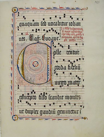 Manuskriptblad med initial C, fra et antifonarium, tysk, andet kvartal 1400-tallet. af Unbekannt