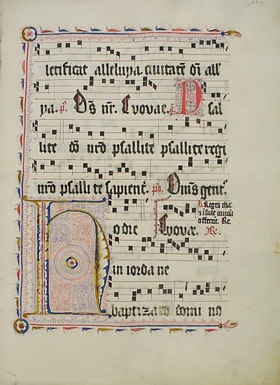 Manuskriptblad med initial H, fra et antifonarium, tysk, andet kvartal 1400-tallet. af Unbekannt