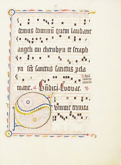 Manuskriptblad med initial S, fra et antifonarium, tysk, andet kvartal 1400-tallet. af Unbekannt