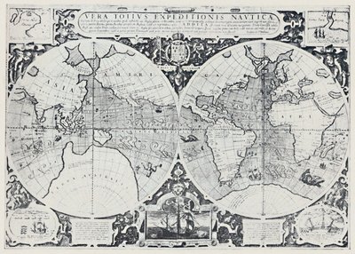 Kort, der viser Drakes Voyage of Circumnavigation 1577-1580, 1923. af Unbekannt