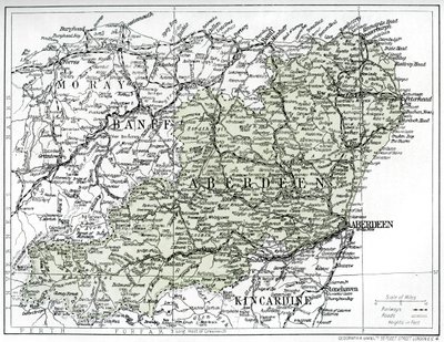 Kort over Aberdeenshire, 1924-1926 af Unbekannt