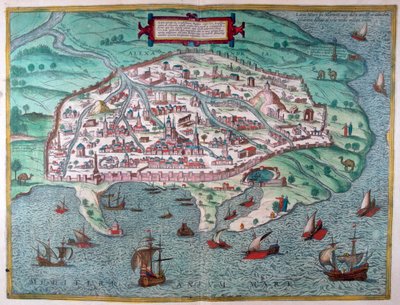 Kort over Alexandria, Egypten, 1600-tallet af Unbekannt