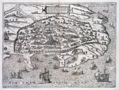 Kort over Alexandria, Egypten, c1625 af Unbekannt