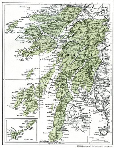 Kort over Argyllshire, 1924-1926 af Unbekannt
