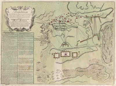 Kort over slaget ved Savuchny, 1739-1740 af Unbekannt