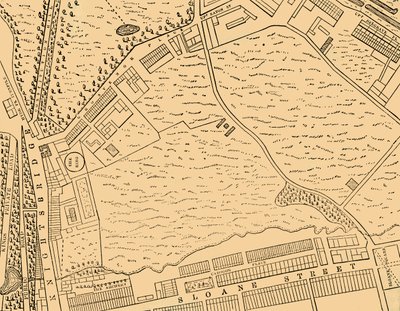 Kort over Belgravia, 1814, c1876. af Unbekannt
