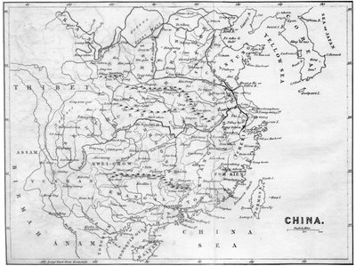 Kort over Kina, 1847 af Unbekannt