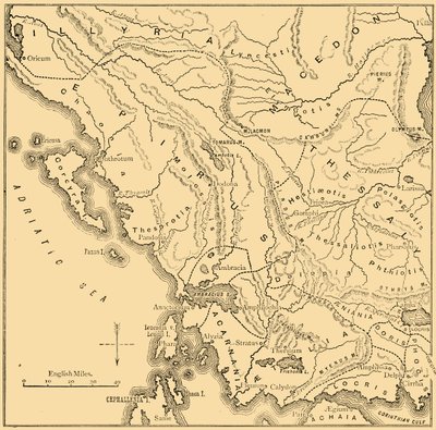 Kort over Epirus og det vestlige Grækenland, 1890. af Unbekannt