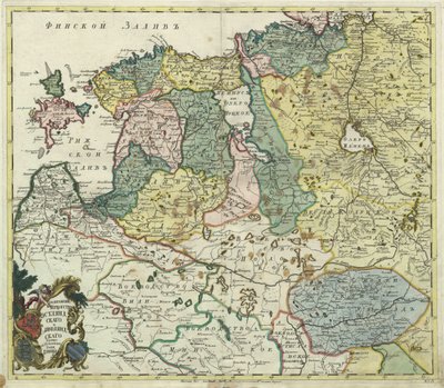 Kort over Estland og Livland, 1745 af Unbekannt