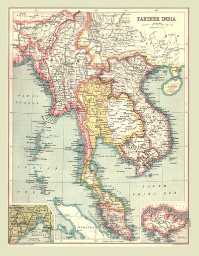 Kort over det fjerne Indien, 1902. af Unbekannt