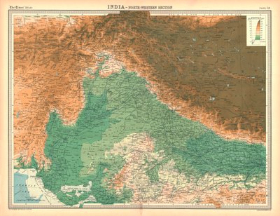Kort over Indien - North Western Section af Unbekannt