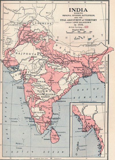 Kort over Indien i 1856 1906. af Unbekannt