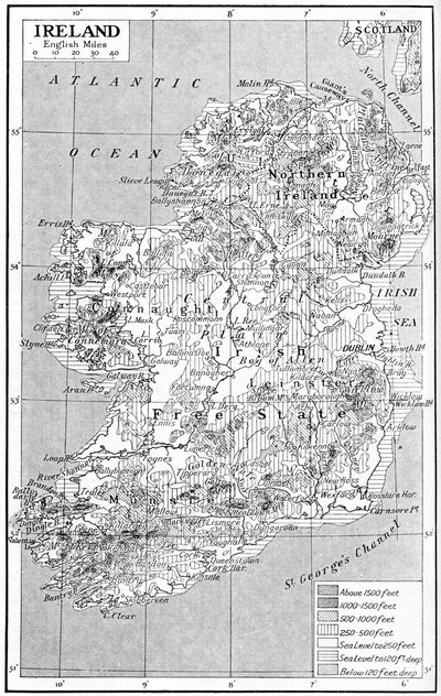 Kort over Irland, c1930