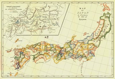 Kort over Japan i provinser i Iyeyasus tid, 1903. af Unbekannt