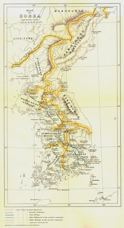 Kort over Korea, 1903. af Unbekannt