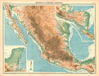 Kort over Mexico og Mellemamerika af Unbekannt