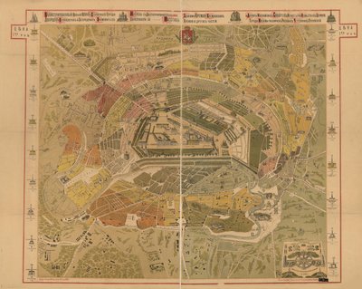 Kort over Moskva, 1881 af Unbekannt