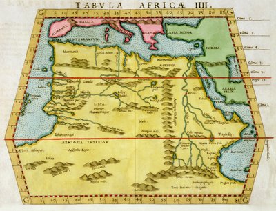 Kort over Nordafrika, c1580